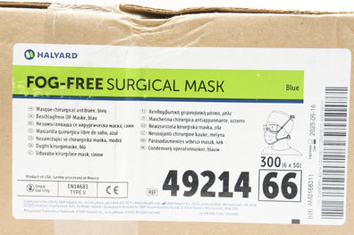 Halyard 4921466 Fog-Free Surgical Mask Blue - Case of 300